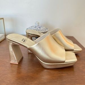 Jeffrey Campbell Caviar Gold Platform Heels